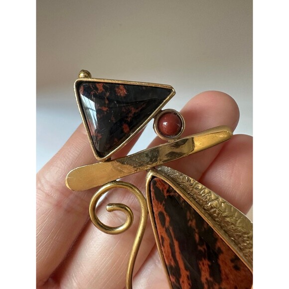 Vintage abstract modernist gemstone Pendant - Picture 2 of 6